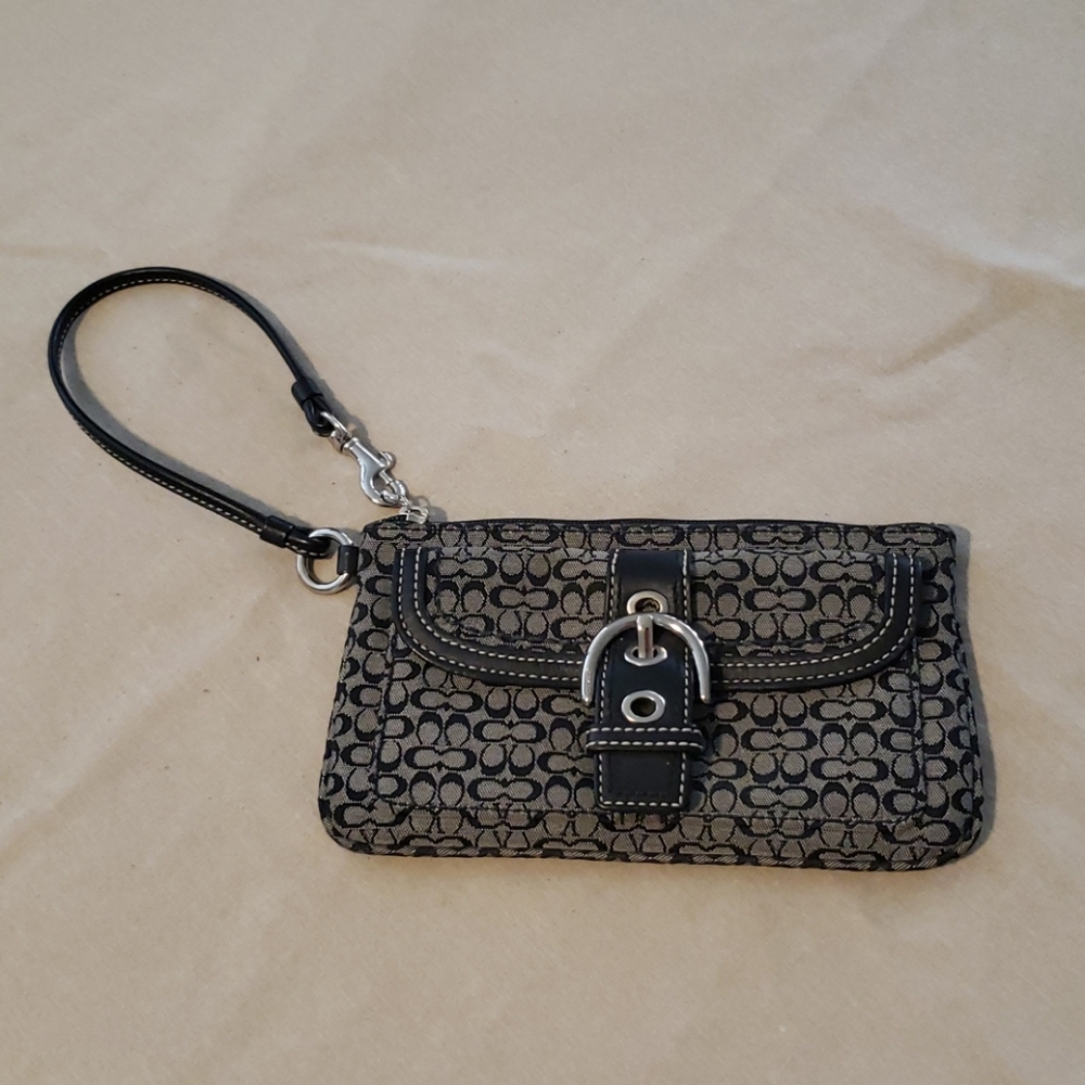 Coach Signature Logo Wristlet!